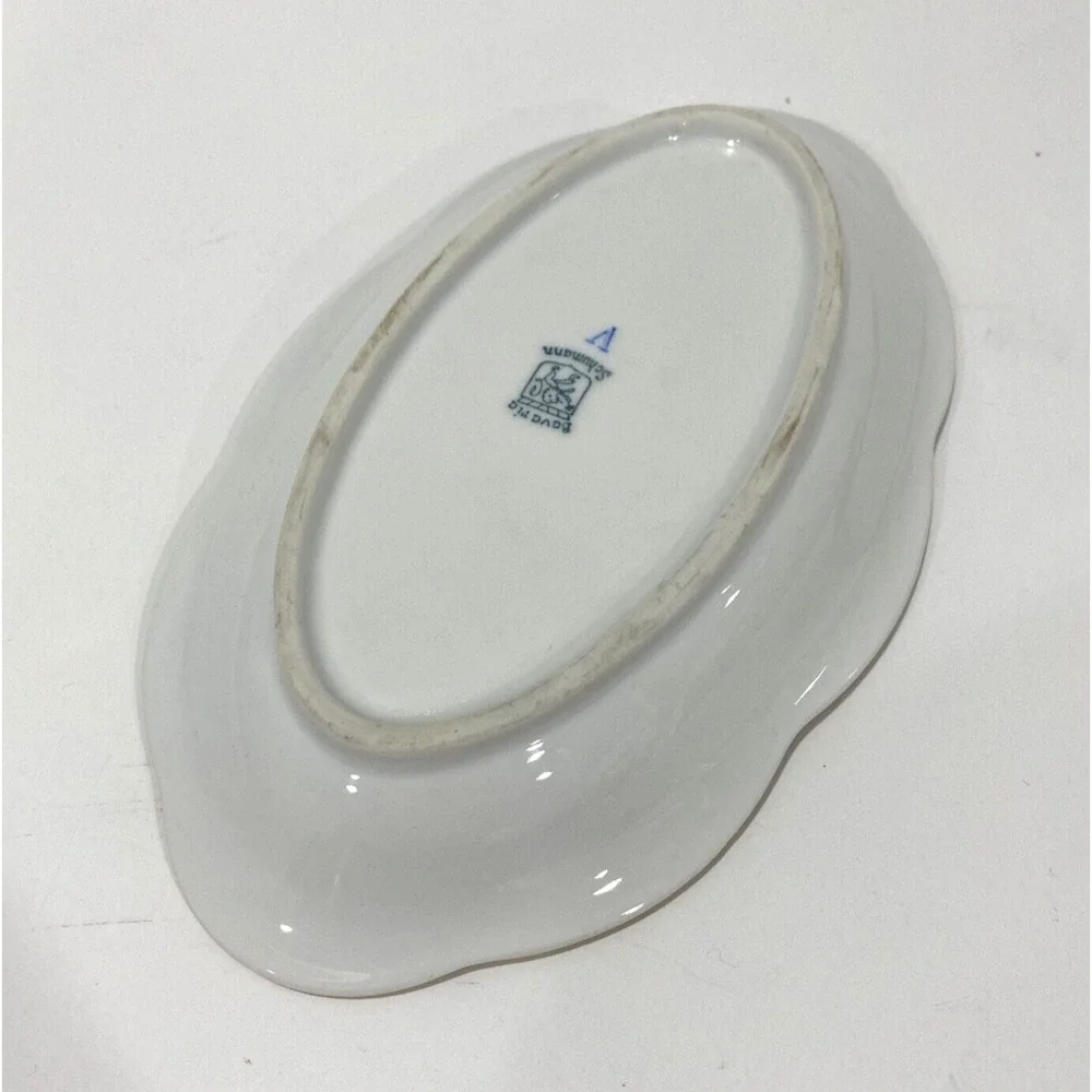 Vintage Schumann Bavarian porcelain relish dish oval floral colorful display